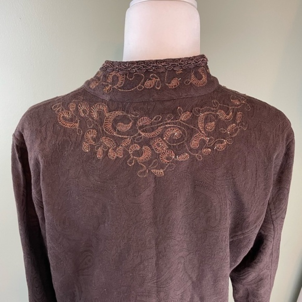 CHICO'S Size 2 Brown Gold Scroll Jupiter Jacket NWT MSRP $128 - Picture 5 of 9